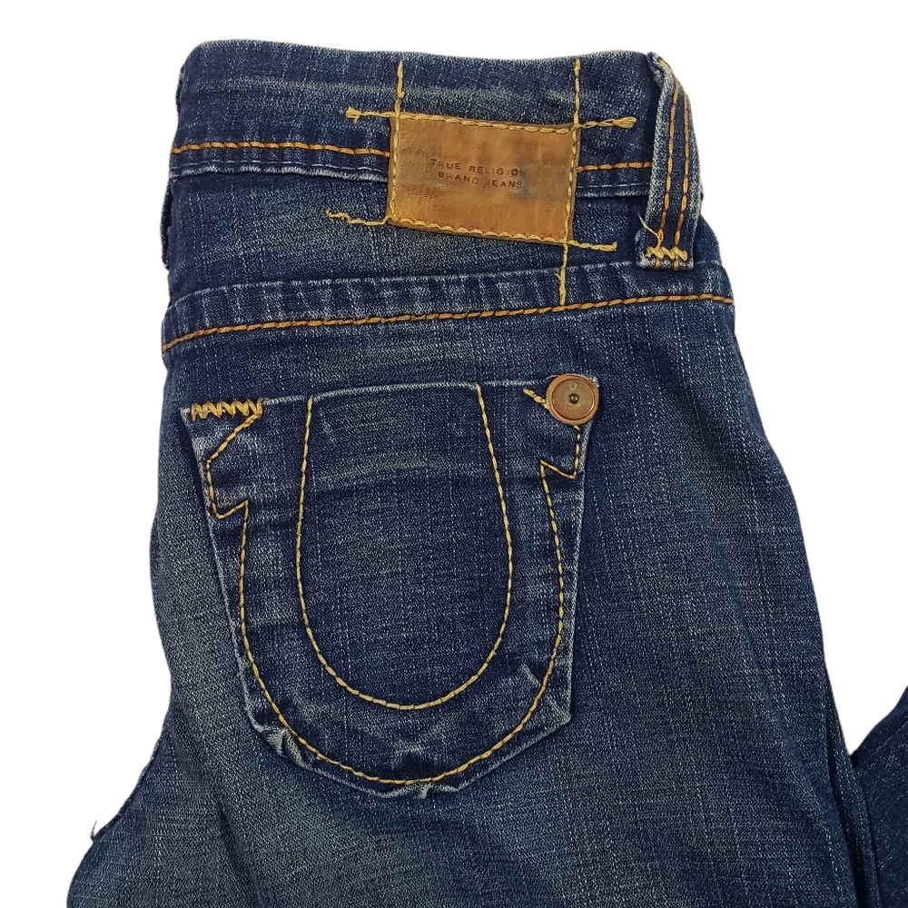 True Religion Jeans Size 31. Button Fly Low Rise Flare Thick Stitch - Picture 9 of 16